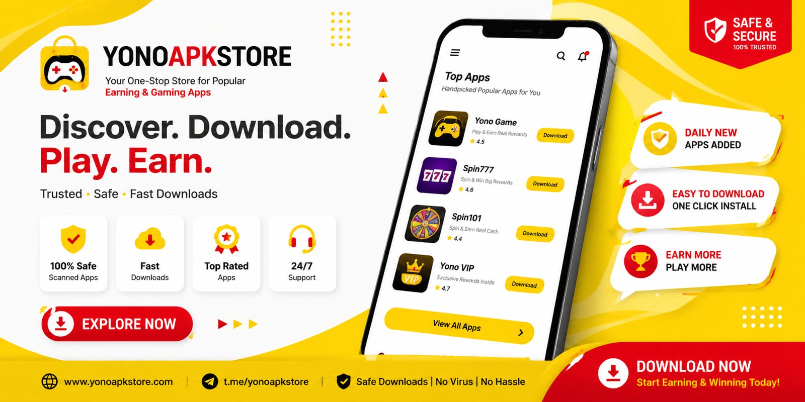 YONO APK STORE — discover, download, play and earn with top earning apps